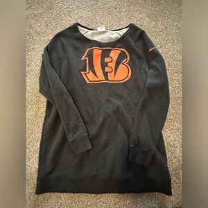 NFL Bengals Black and Orange Crewneck Sweater